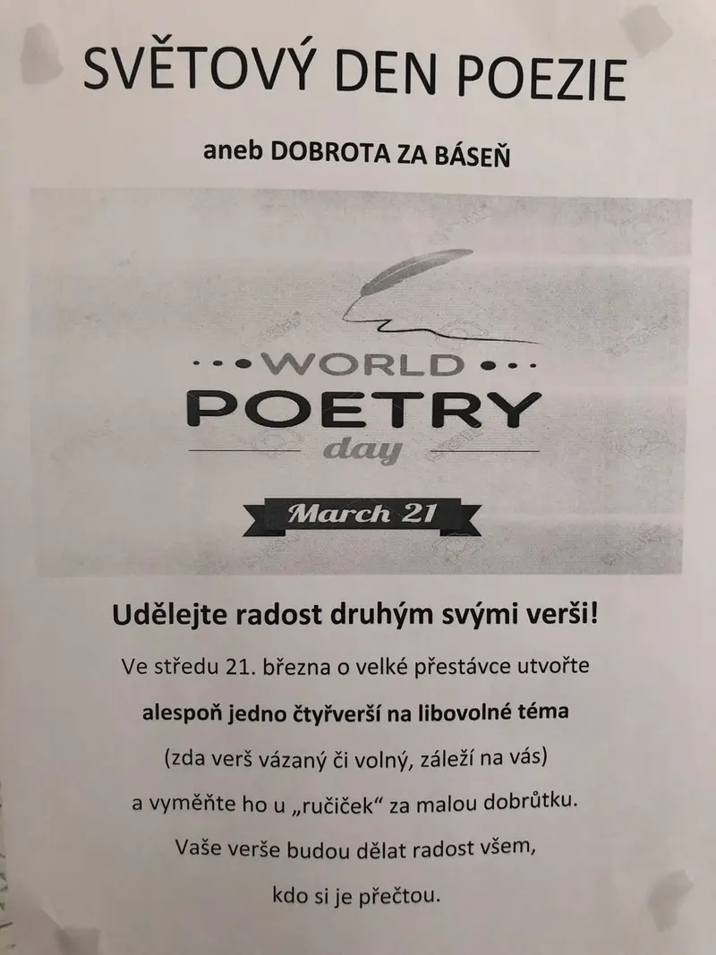 Světový den poezie na Doctrina PG